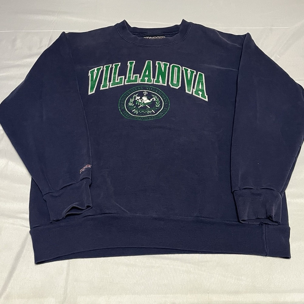 Vintage Jansport Villanova Wildcats Crewneck Sweatshirt  Size L Navy Heavyweight